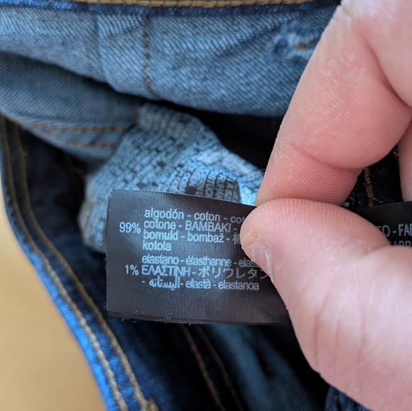 ZARA Wide Leg Flare Jeans Size 2 Dark Blue Sailor Style High Rise 99% Cotton - Picture 7 of 11